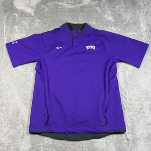 TCU Horned Frogs‎ Shirt Mens Medium Nike Hot Shirt Collarless Big 12 Windshirt